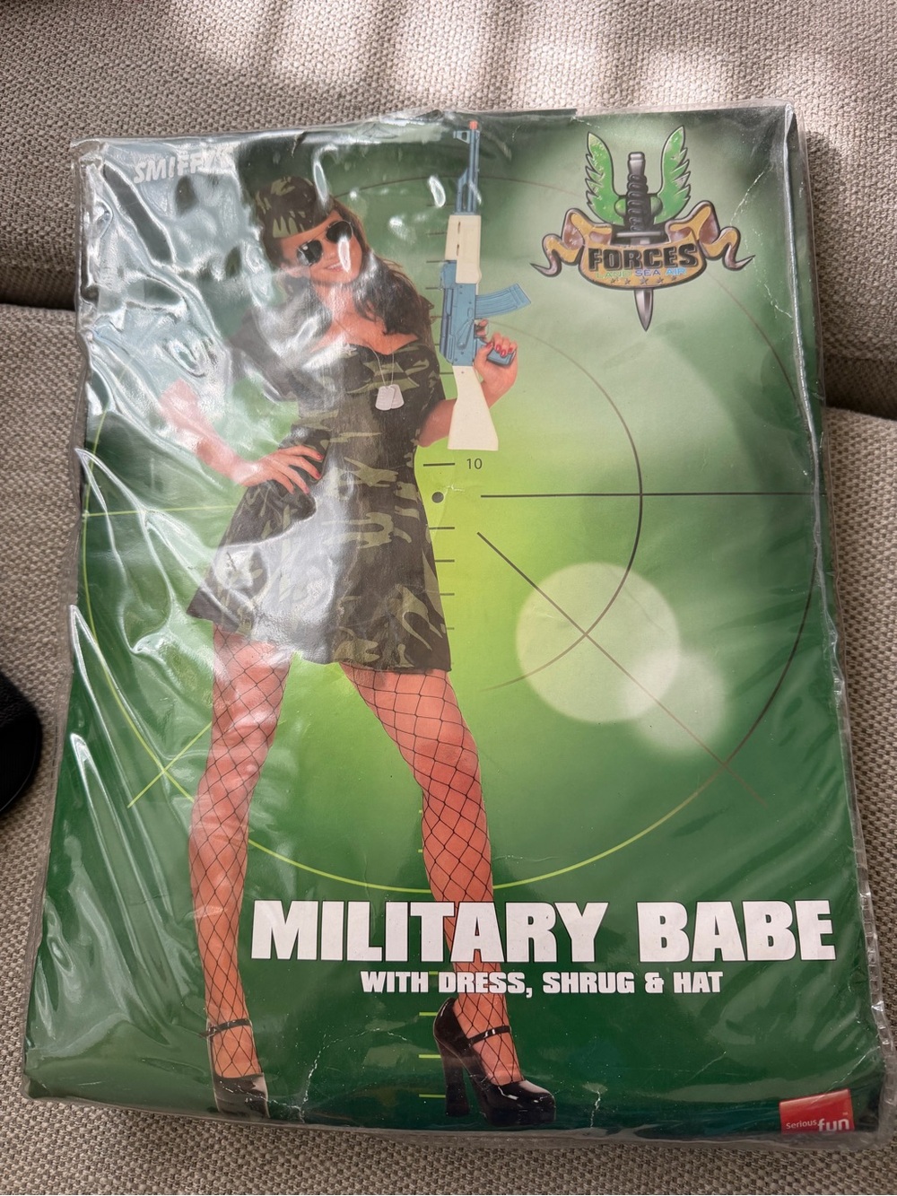 Military Babe Costume - Green Camouflage Dress